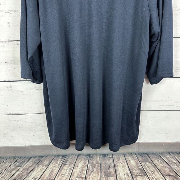 Catherines Shirt Womens 2X Blue Handkerchief Western Knit Flowy Tassel Rodeo - Picture 6 of 12